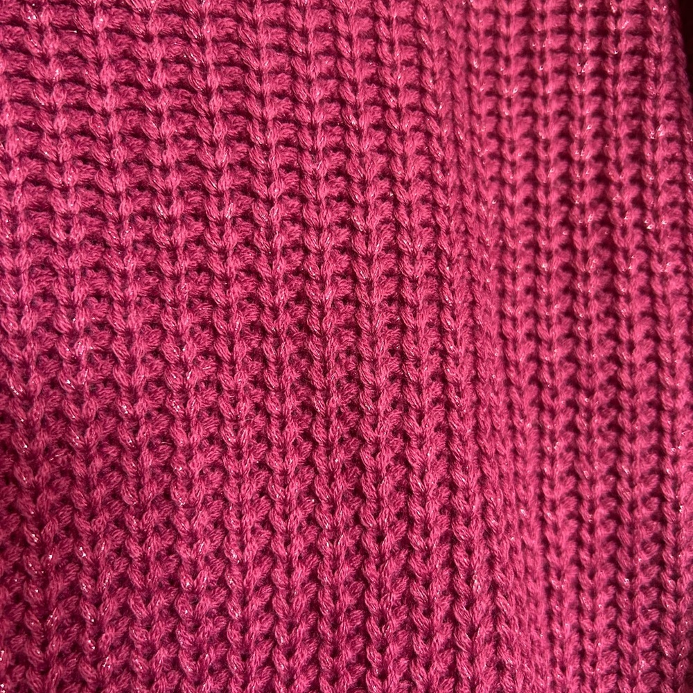 Pink rock and roll denim knit sweater - Picture 2 of 4
